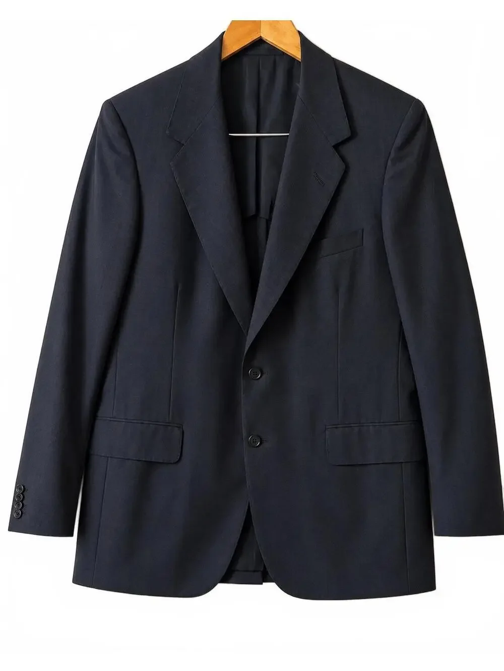 Oxxford Clothes Aristocrat Navy Kingscourt Pleated Wool Hand Tailored Suit 40R